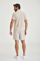 CAMISA CURTA SLIM MODAL BORDADO 29402C