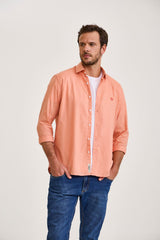 CAMISA LONGA SLIM TAFETA BORDADA 29444L