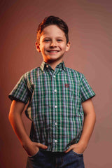 Camisa Infantil Custom Xadrez Mc Bordada - 2946Ci