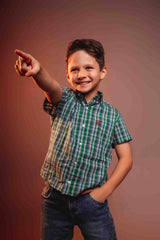 Camisa Infantil Custom Xadrez Mc Bordada - 2946Ci