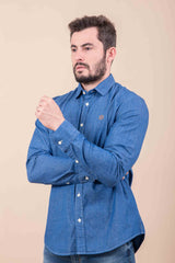 Camisa Custom Ml Denim Bordada - 2976L