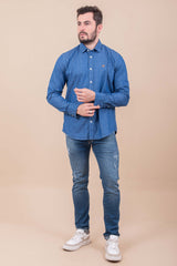 Camisa Custom Ml Denim Bordada - 2976L