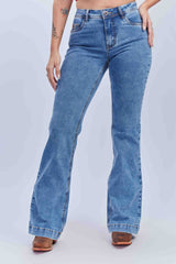 CALCA JEANS FLARE STRETCH PLAQUINHA 30117