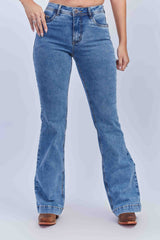 CALCA JEANS FLARE STRETCH PLAQUINHA 30117