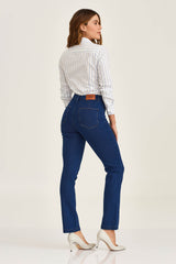 CALCA JEANS SLIM STRETCH BORDADA 30168