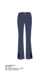CALCA JEANS BOOTCUT STRETCH BORDADA 30184