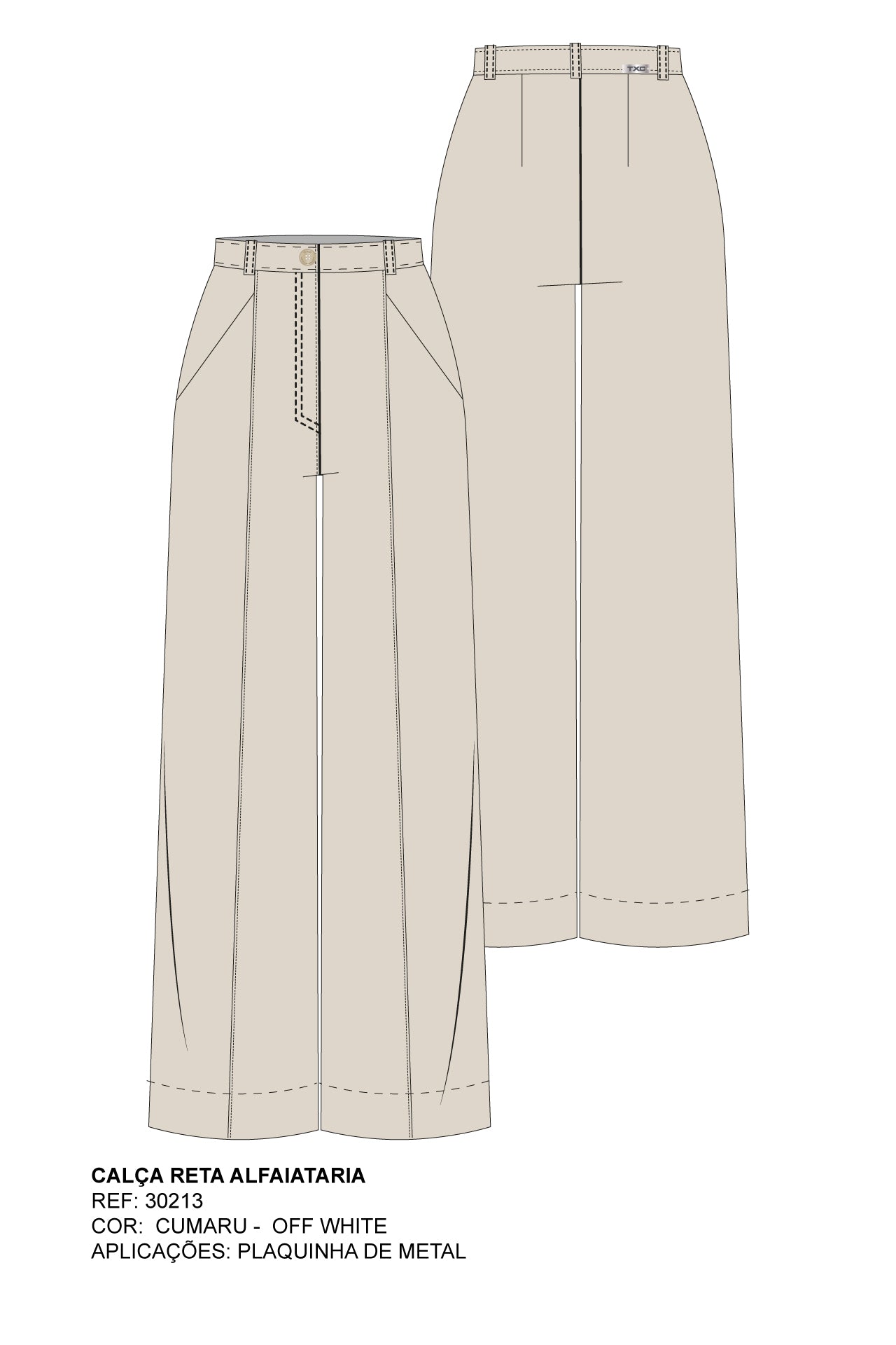 CALCA ALFATAIATARIA SARJA PLAQUINHA 30213