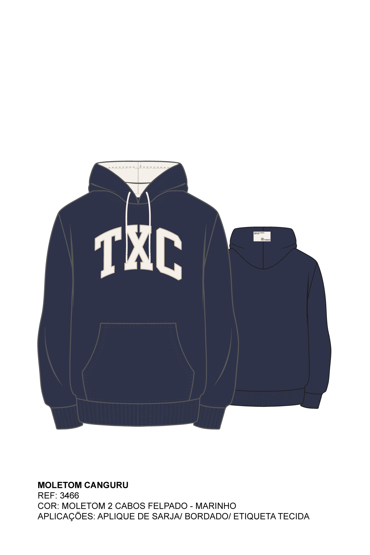 MOLETOM CAPUZ BORDADO 3466
