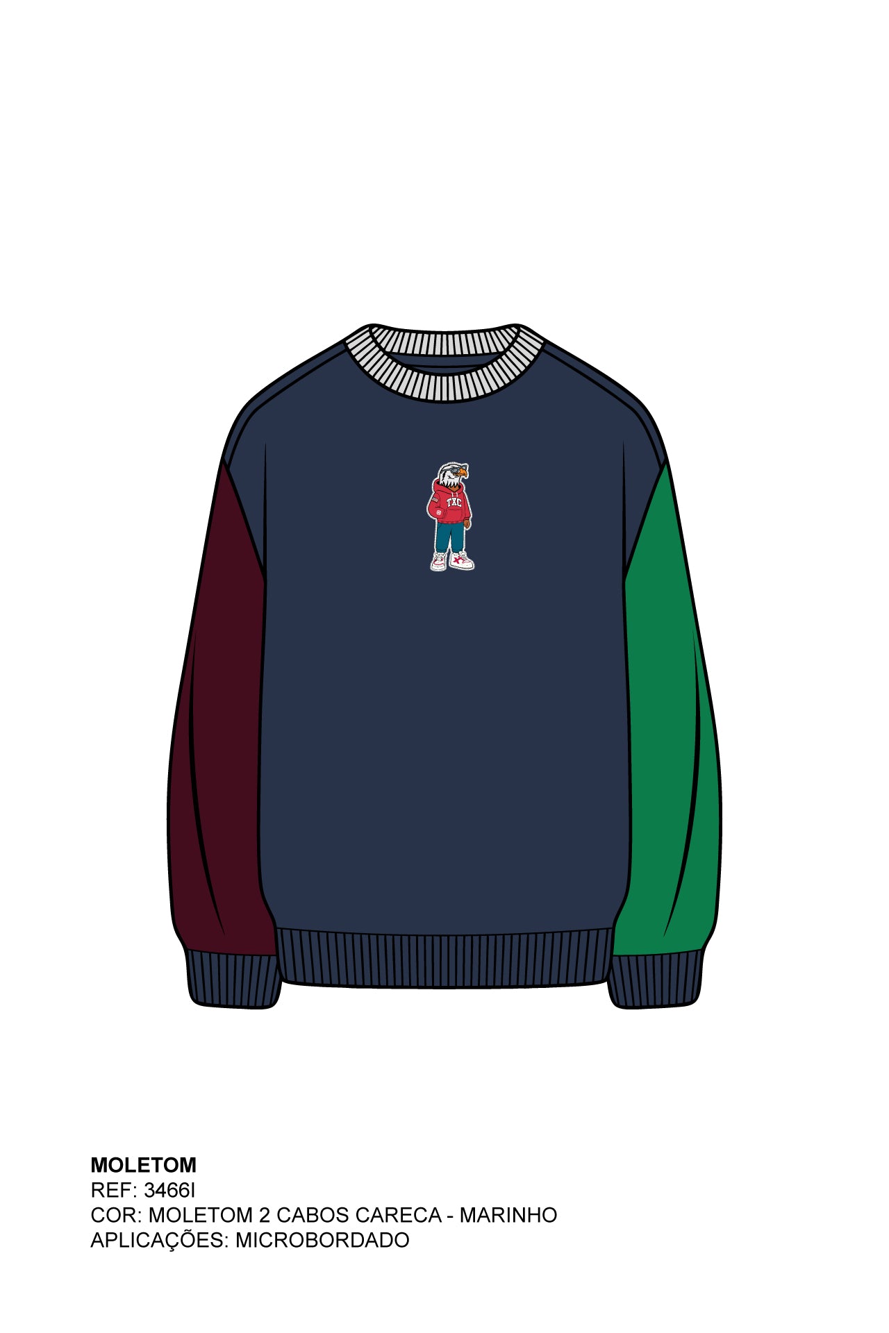 MOLETOM CAPUZ BORDADO 3466i INFANTIL