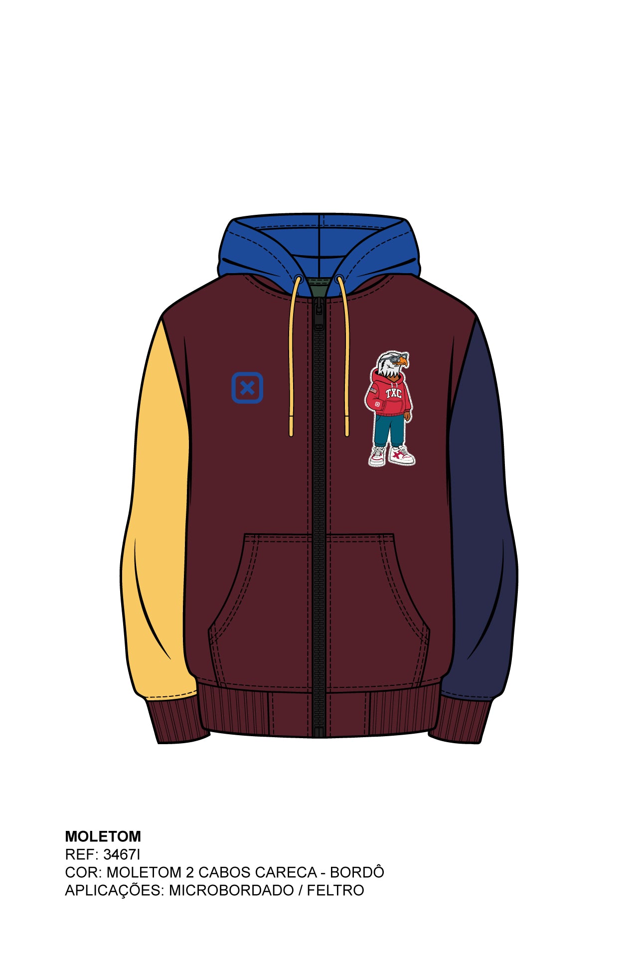 MOLETOM CAPUZ BORDADO 3467i INFANTIL