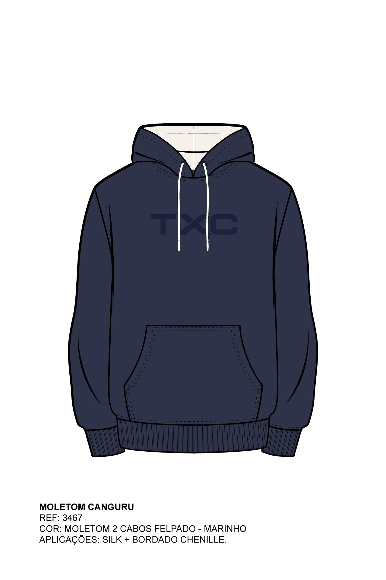 MOLETOM CAPUZ BORDADO 3467