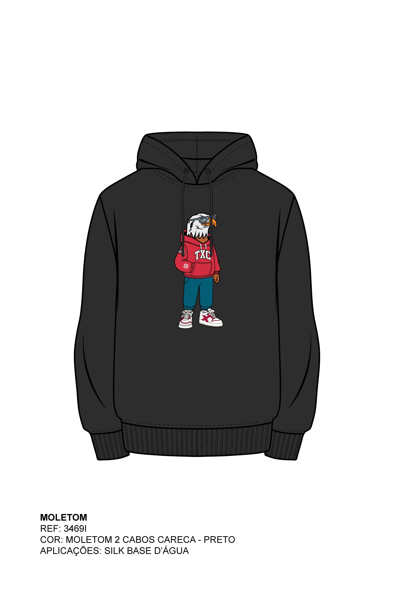 MOLETOM CAPUZ BORDADO 3469i INFANTIL