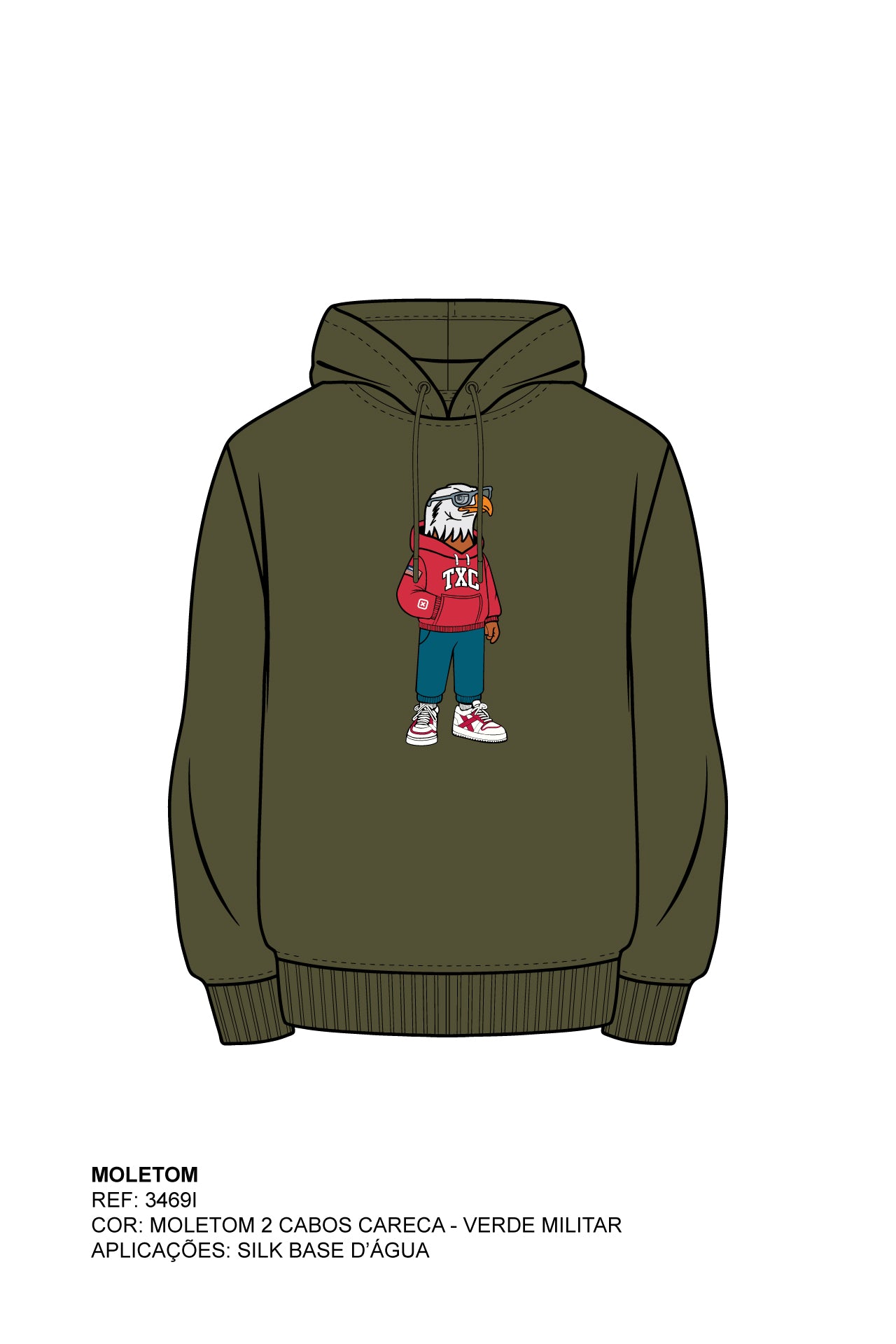 MOLETOM CAPUZ BORDADO 3469i INFANTIL