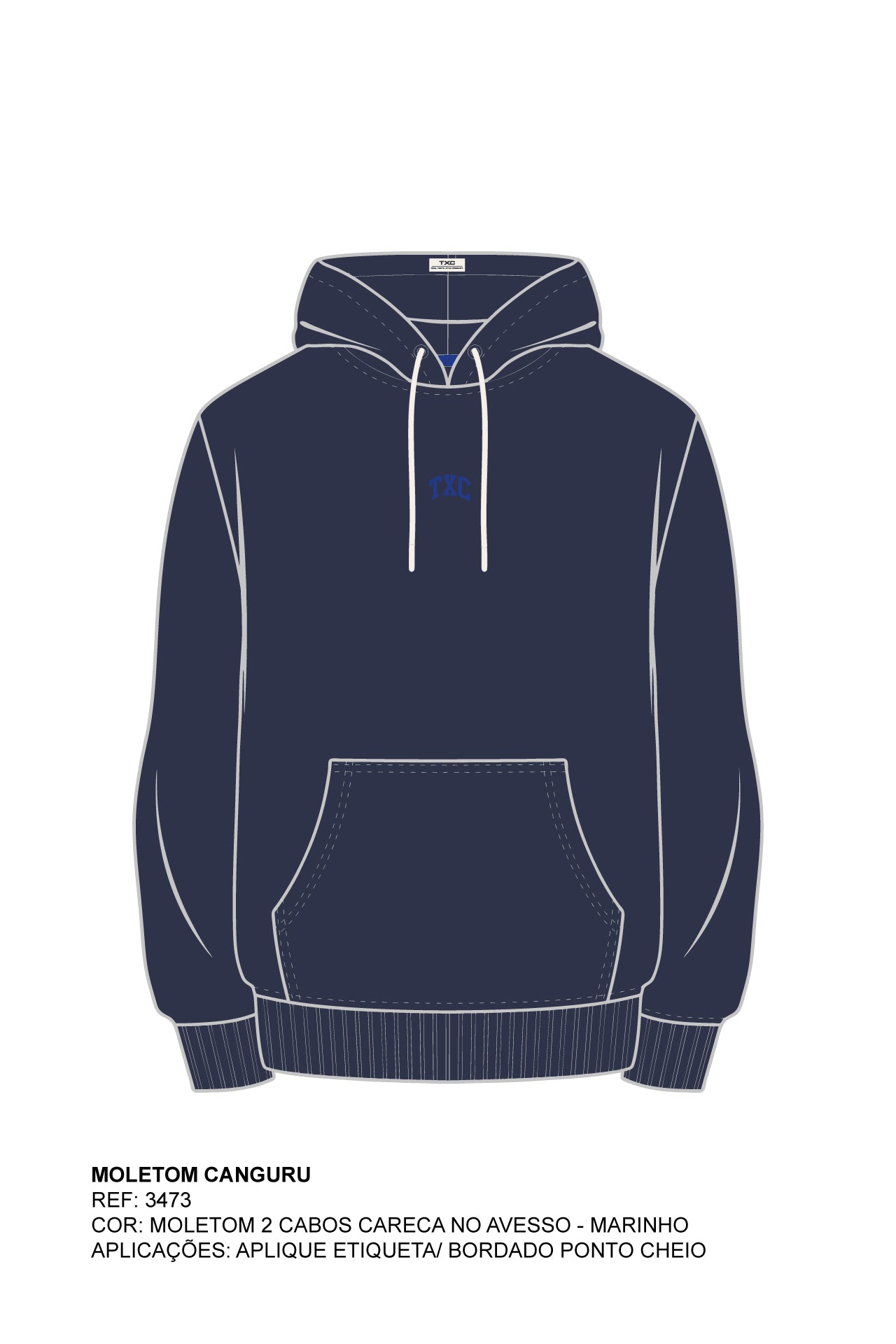 MOLETOM CAPUZ BORDADO 3473