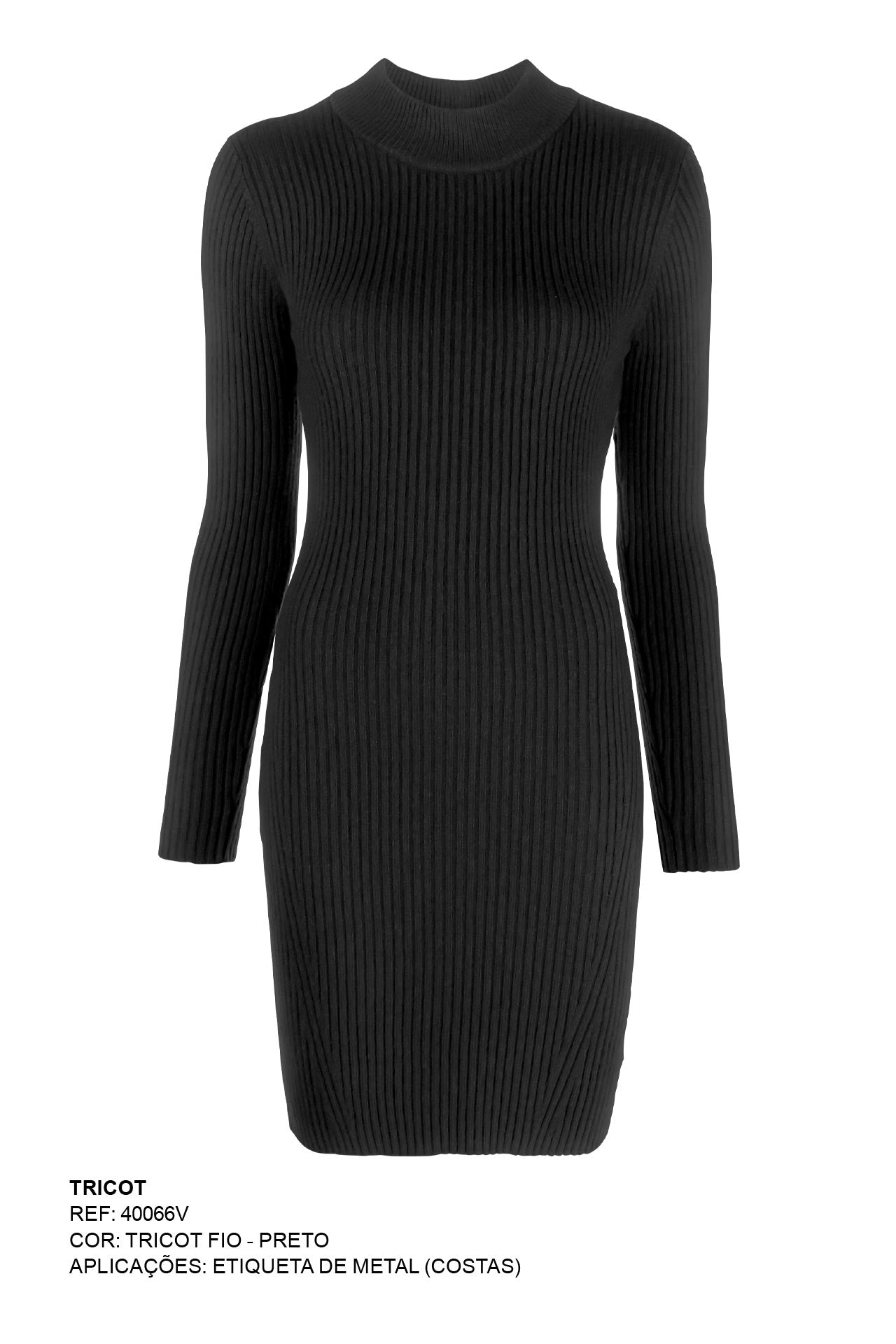 VESTIDO TRICOT CUSTOM BORDADO 40066V