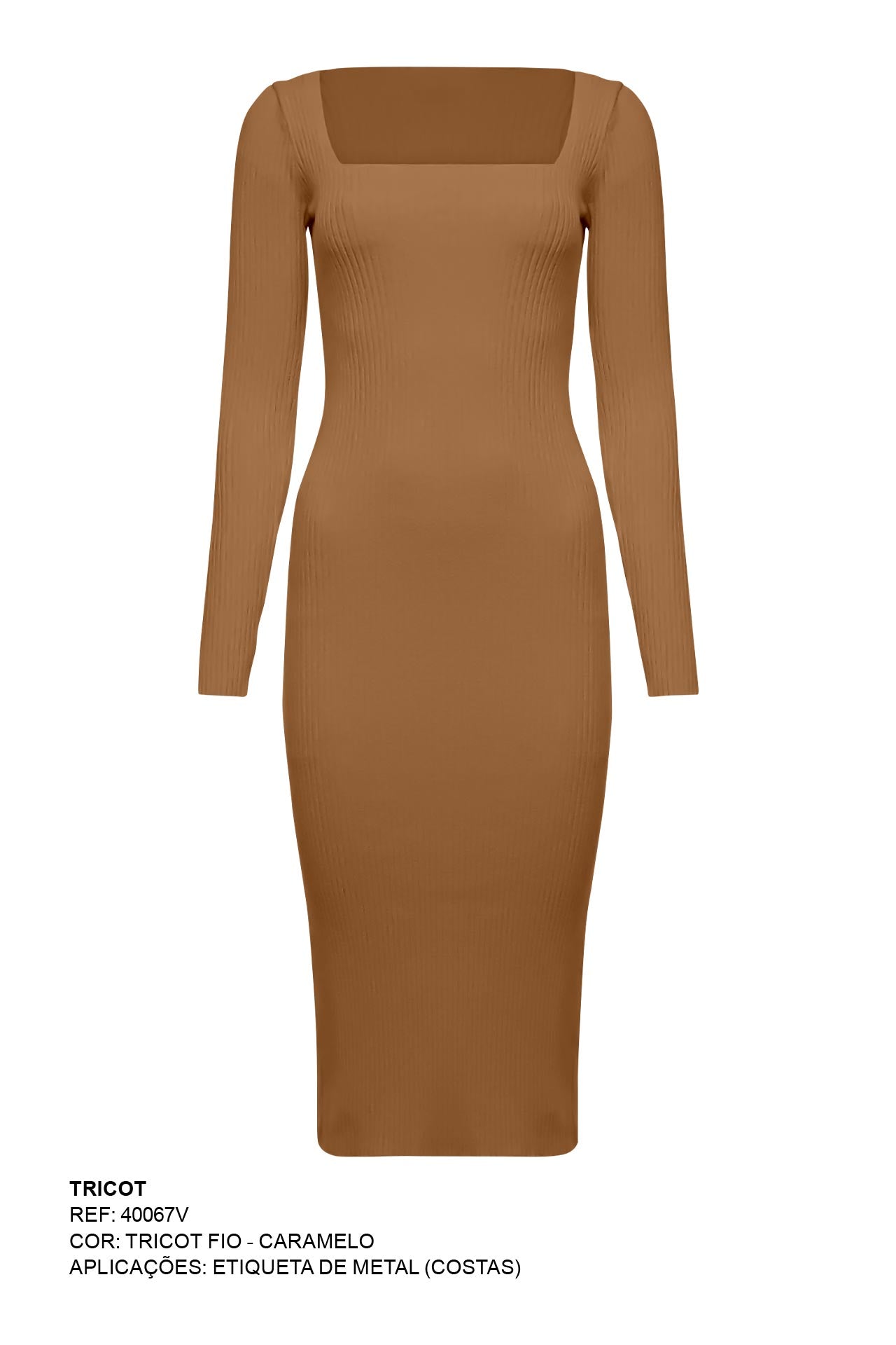 VESTIDO TRICOT CUSTOM BORDADO 40067V