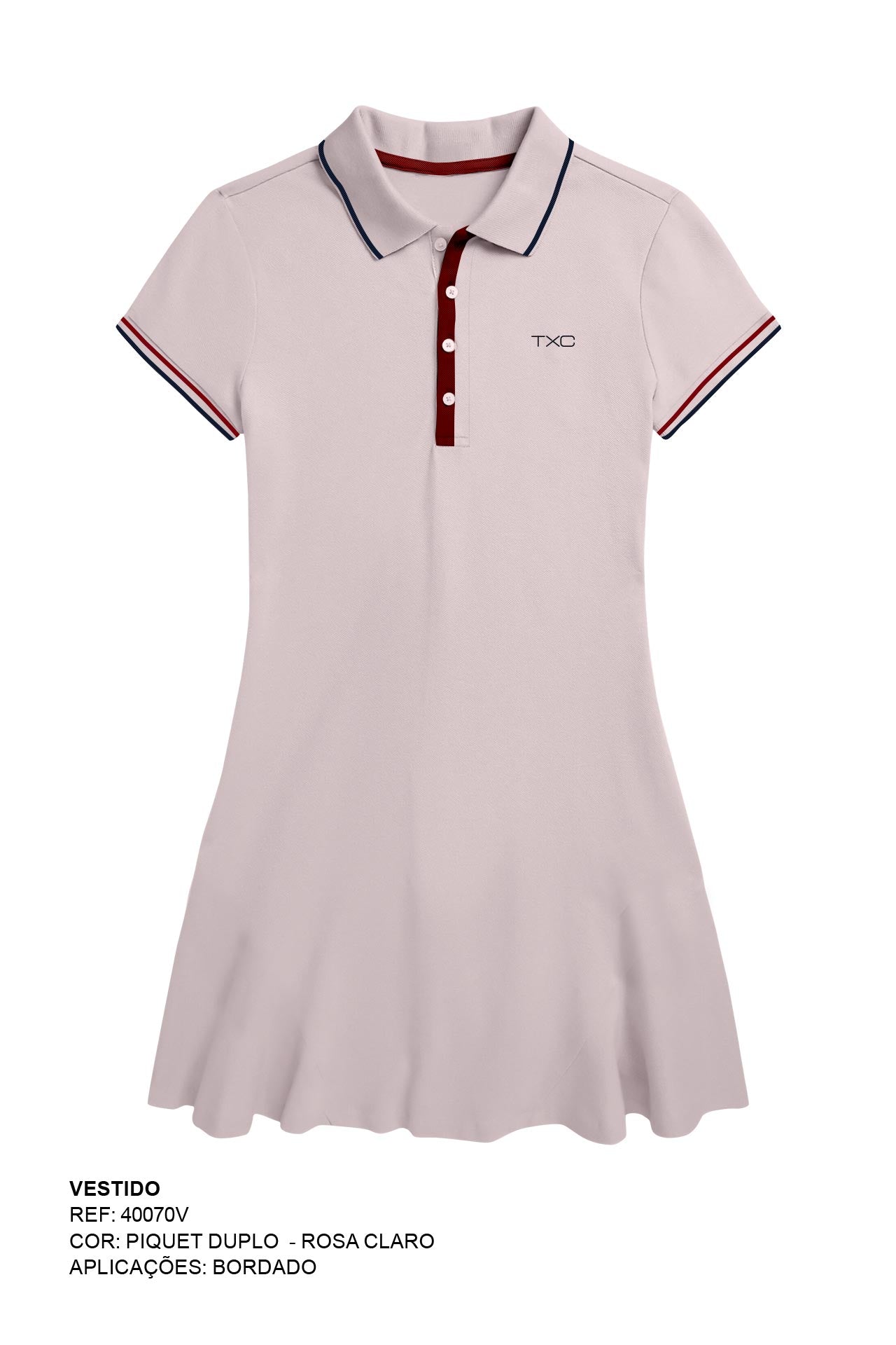 VESTIDO EVASE CUSTOM BORDADO 40070V