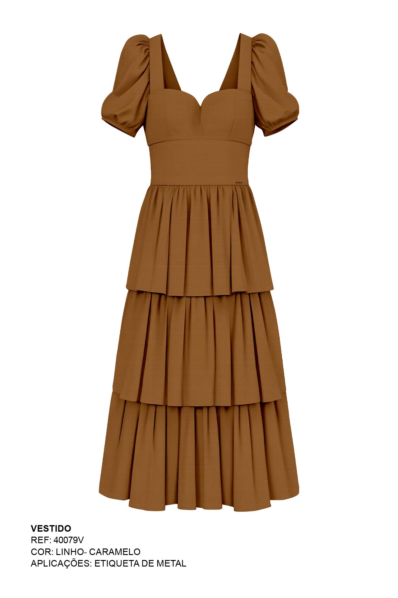 VESTIDO CUSTOM DECOTE APLICADO 40079V