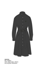 VESTIDO CHEMISE LINHO BORDADO 40085Vi INFANTIL