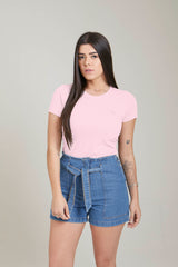 CAMISETA SLIM MEIA MALHA PENTEADA BORDADA 4981