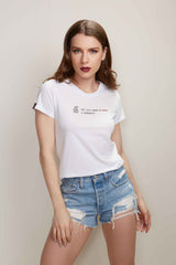 T-shirt Feminina Básica Bordada - 50180