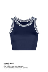 CROPPED GOLA REDONDA TRICOT BORDADO 51004