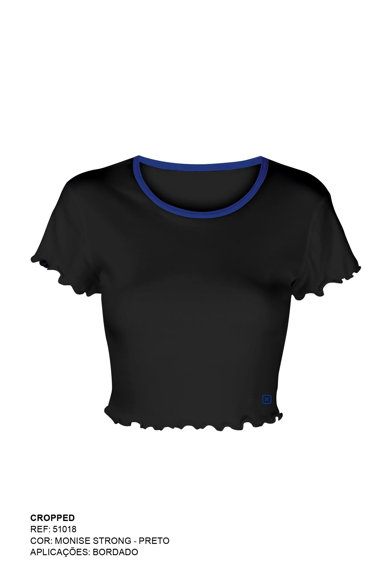 CROPPED GOLA O MALHA BORDADO 51018