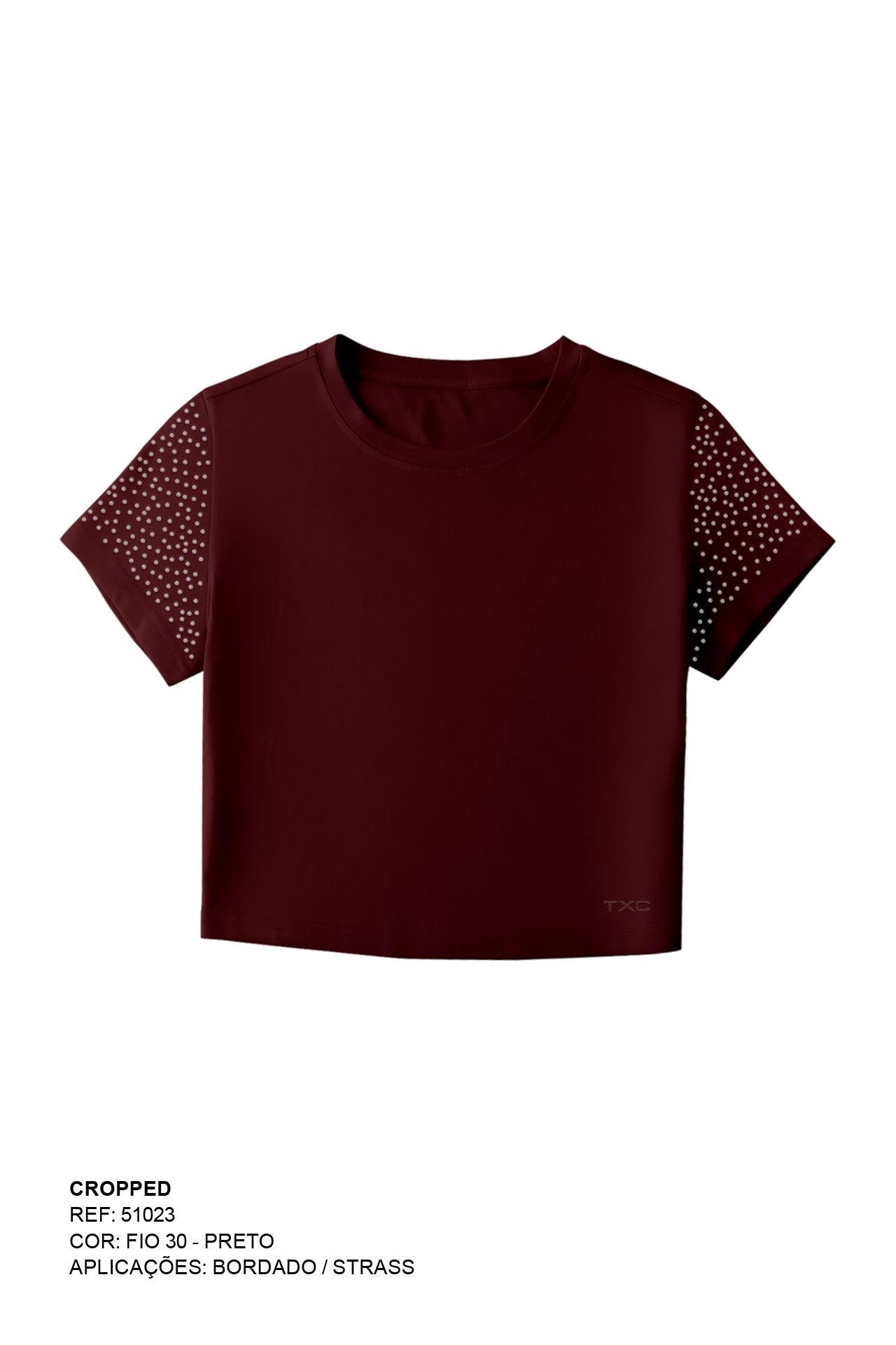 CROPPED SLIM MEIA MALHA STRASS 51023