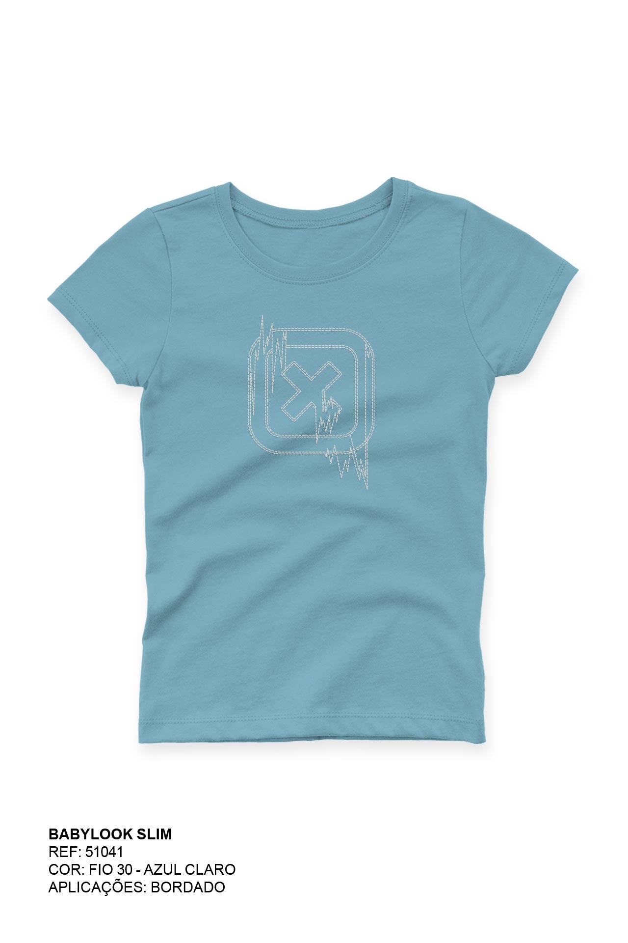 CAMISETA SLIM MEIA MALHA PENTEADA BORDADA 51041i INFANTIL