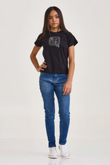 CAMISETA SLIM MEIA MALHA PENTEADA BORDADA 51041i INFANTIL