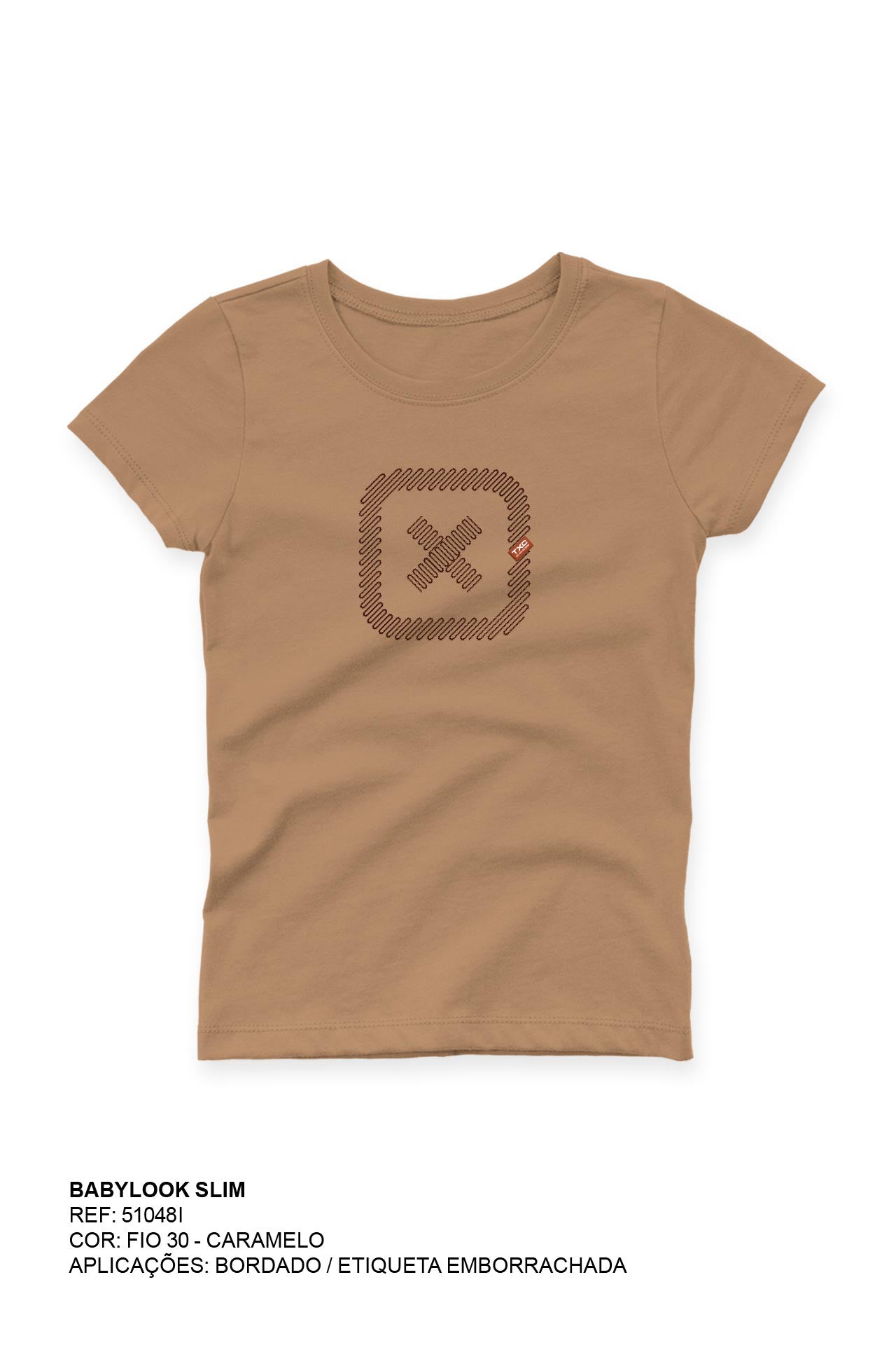 CAMISETA SLIM MEIA MALHA PENTEADA BORDADA 51048i INFANTIL