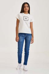 CAMISETA SLIM MEIA MALHA PENTEADA BORDADA 51048i INFANTIL