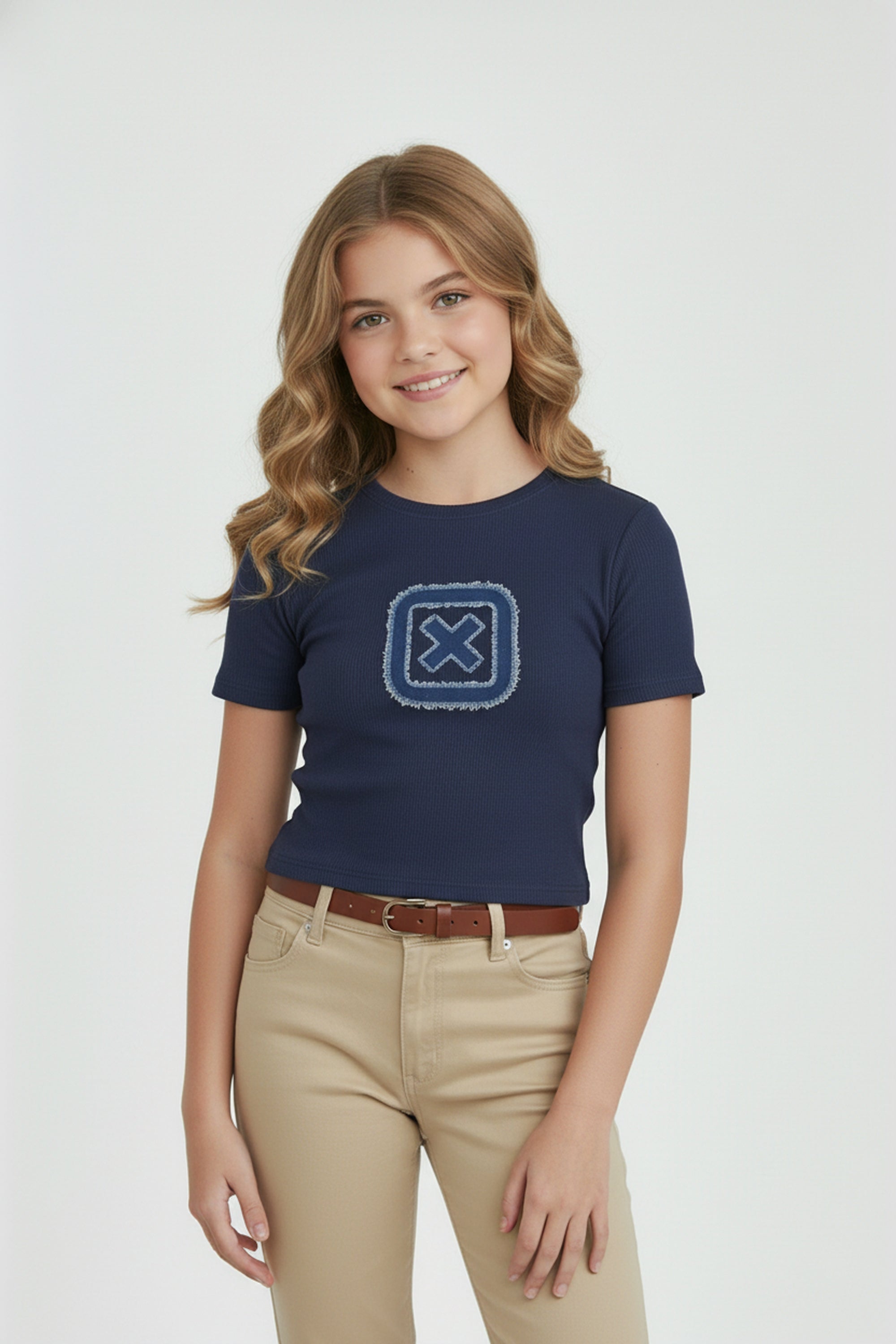 CAMISETA SLIM MEIA MALHA PENTEADA ESTAMAPADA 51049i INFANTIL