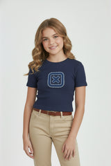 CAMISETA SLIM MEIA MALHA PENTEADA ESTAMAPADA 51049i INFANTIL