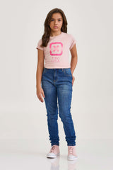 CAMISETA SLIM MEIA MALHA PENTEADA ESTAMPADA 51053i INFANTIL