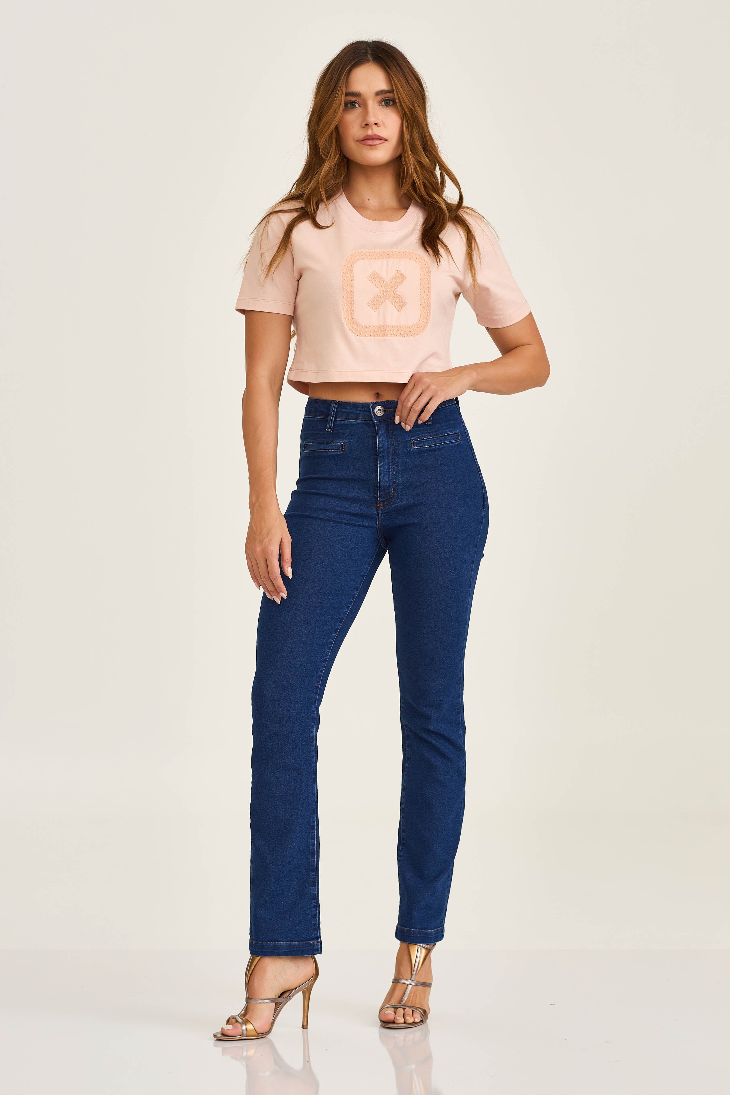 CROPPED REGULAR MEIA MALHA BORDADO 51056