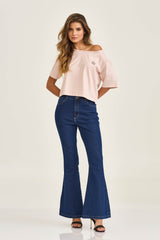 CROPPED REGULAR MEIA MALHA  STRASS 51068