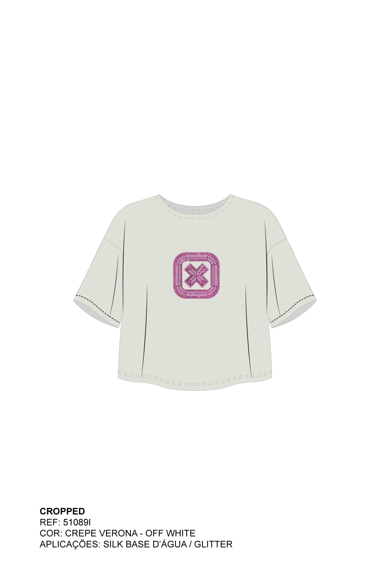 CROPPED OVERSIZED MALHA ESTAMPADO 51089i INFANTIL