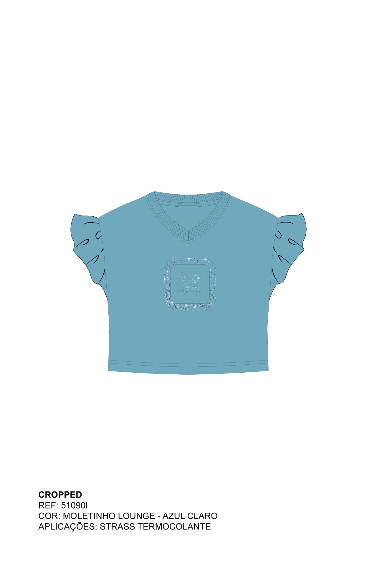 CROPPED GOLA V MOLETINHO STRASS 51090i INFANTIL