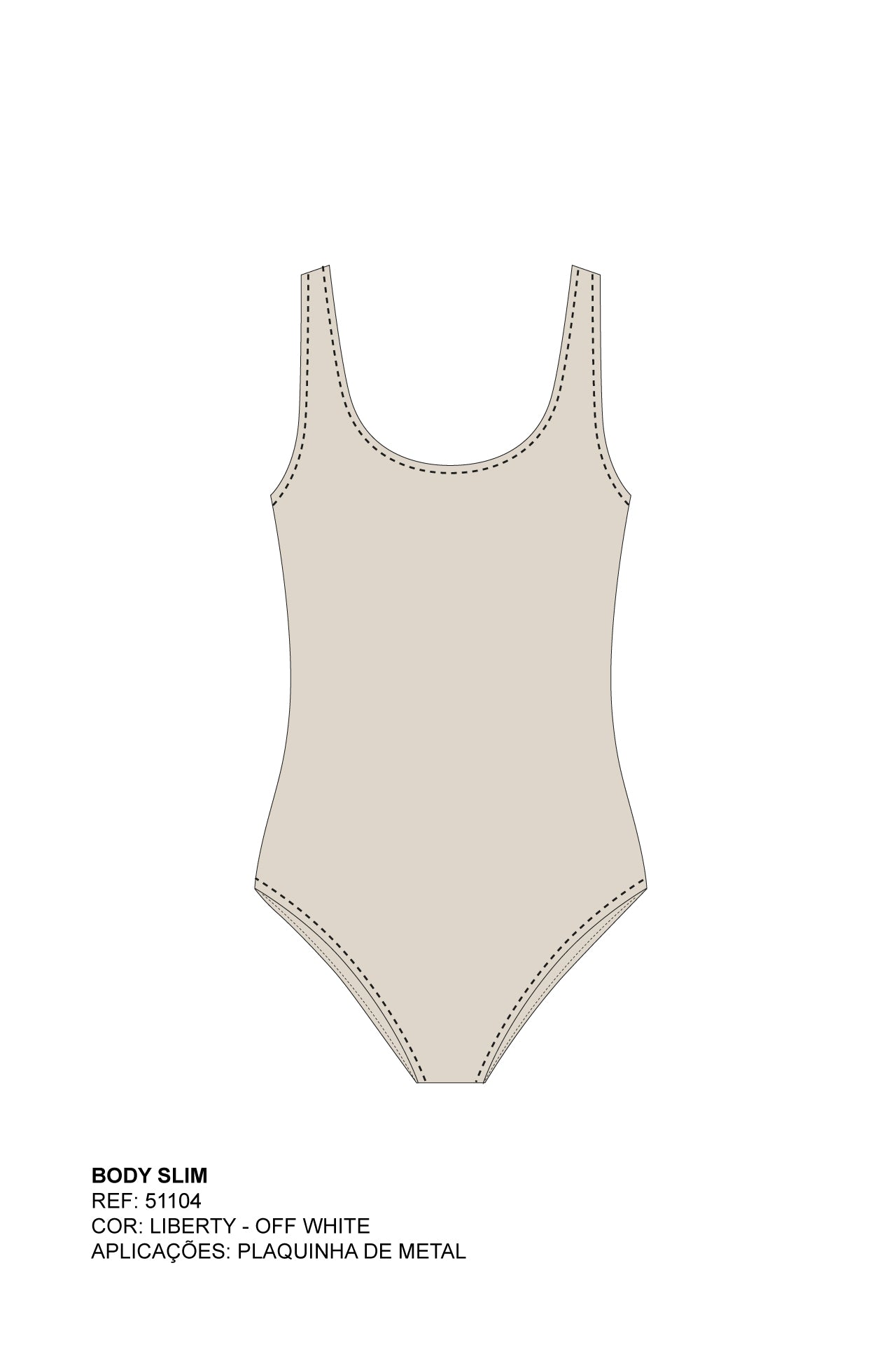 BODY SLIM MALHA COM PLAQUINHA 51104