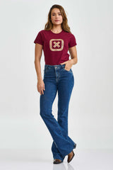 CAMISETA SLIM MEIA MALHA PENTEADA ESTAMPADA 51129