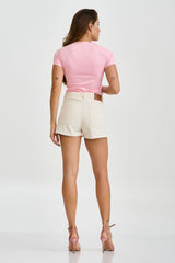 CAMISETA SLIM MEIA MALHA PENTEADA BORDADA 51131