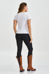 CAMISETA SLIM MEIA MALHA PENTEADA BORDADA 51132