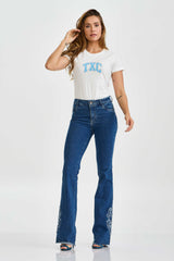 CAMISETA SLIM MEIA MALHA PENTEADA ESTAMPADA 51135