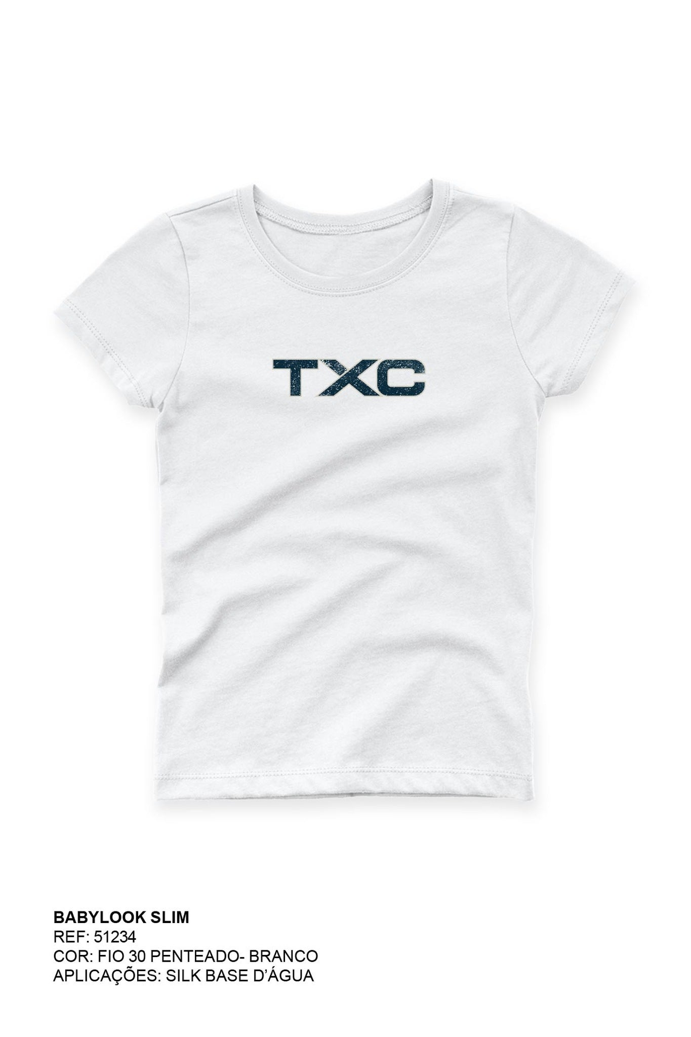 CAMISETA SLIM MEIA MALHA PENTEADA ESTAMPADA 51234