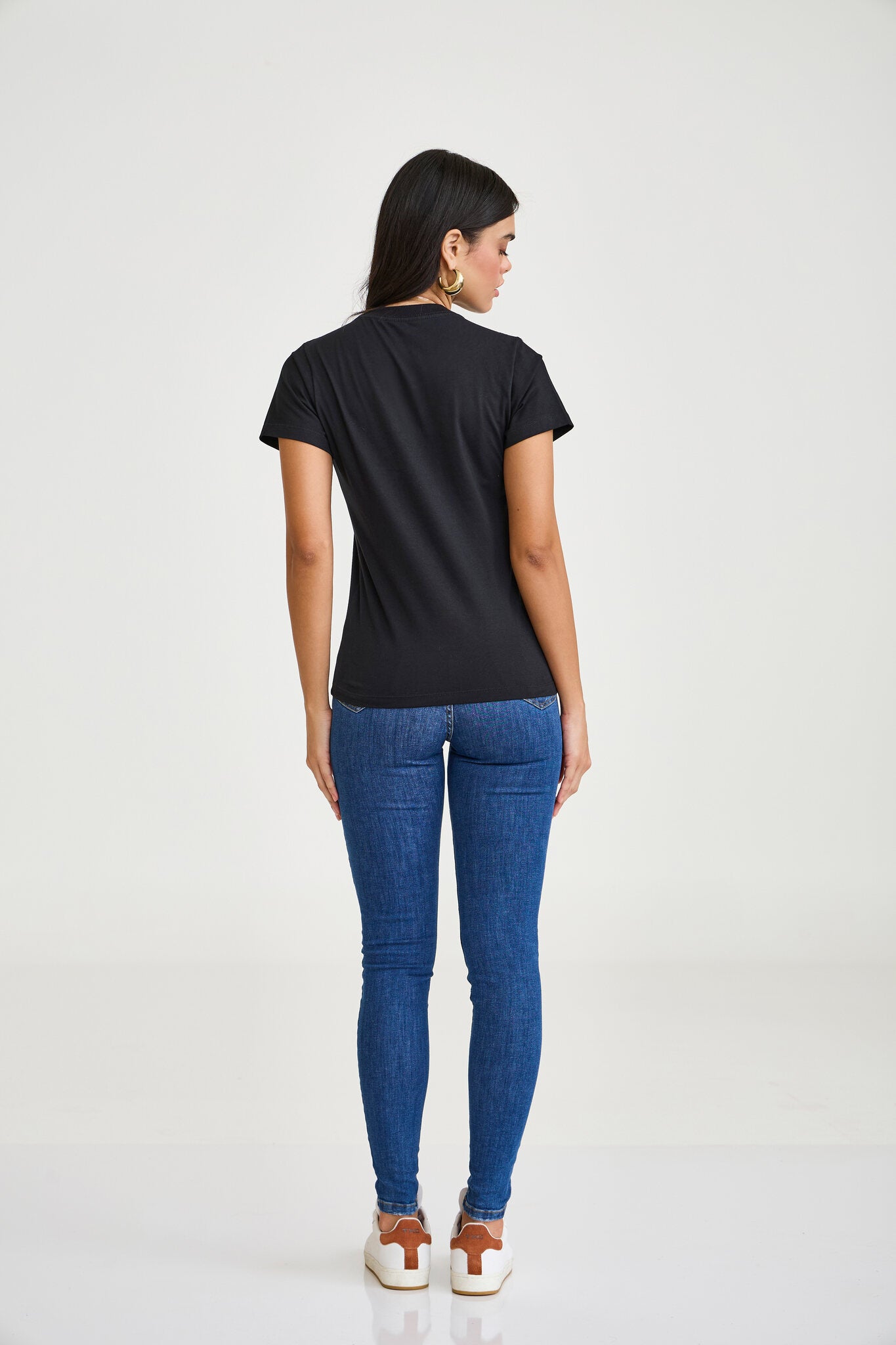 CAMISETA SLIM MEIA MALHA PENTEADA GLITTER 51238