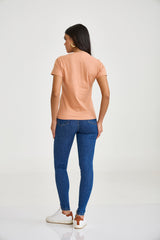 CAMISETA SLIM MEIA MALHA PENTEADA BORDADO 51272