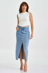 SAIA JEANS MIDI BORDADA 60021S