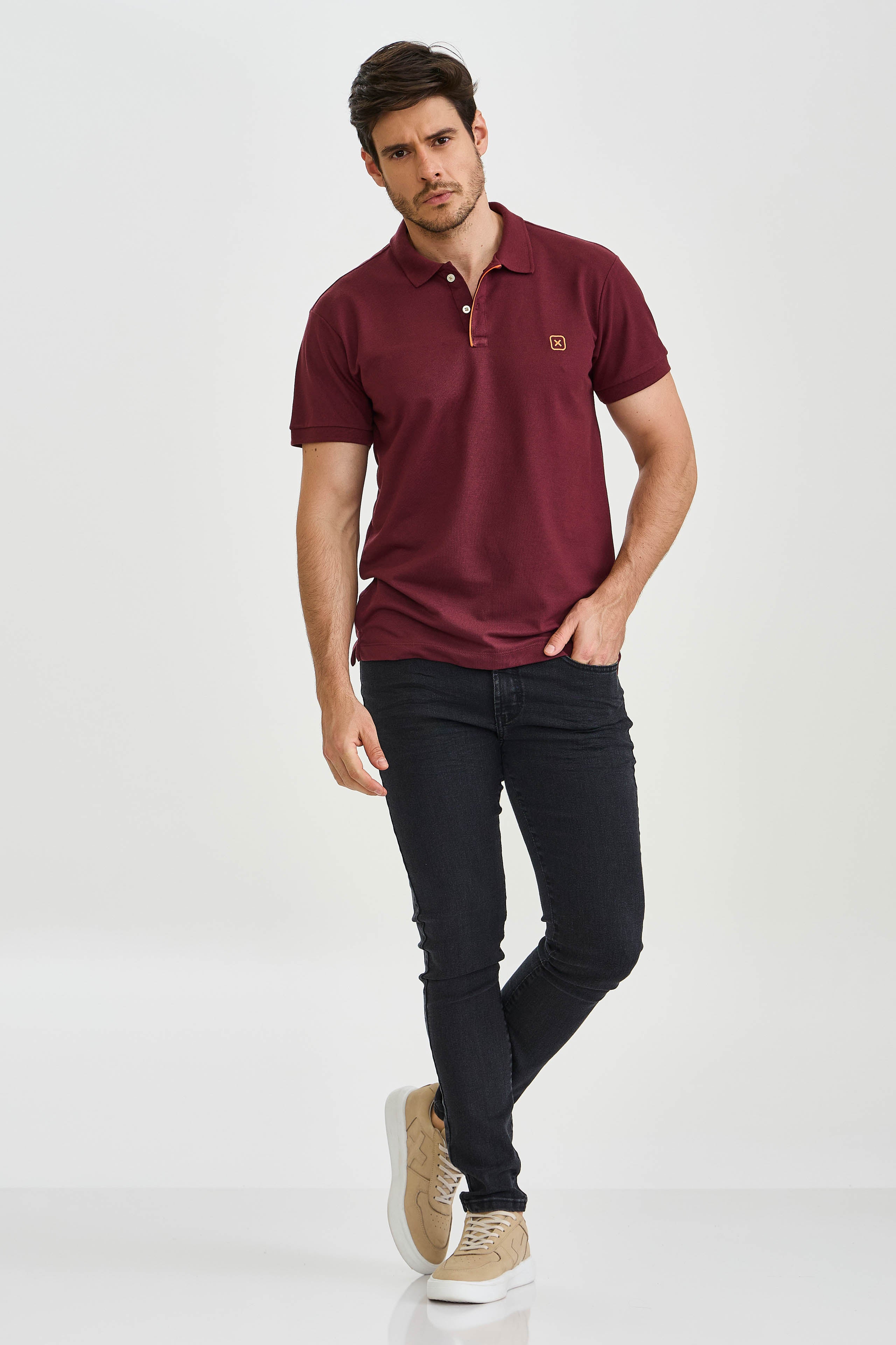 POLO REGULAR PIQUET BORDADA 6875