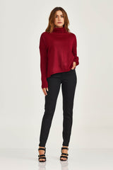 BLUSA TRICOT GOLA ALTA FENDA  PLAQUINHA 7348